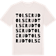 Vintage White t-shirt med Tolserud ordlek t-shirt