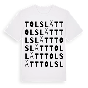 Tolslätt ordlek t-shirt – ekologisk bomull t-shirt från Pinshirt