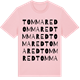 Pink Cotton t-shirt med Tommared ordlek t-shirt