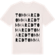 Vintage White t-shirt med Tommared ordlek t-shirt