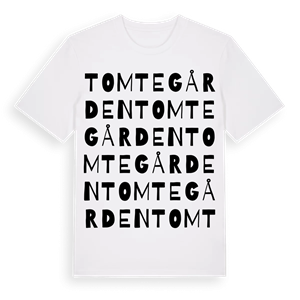 Tomtegården ordlek t-shirt – ekologisk bomull t-shirt från Pinshirt