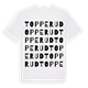 White t-shirt med Topperud ordlek t-shirt