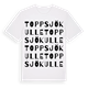 White t-shirt med Toppsjökulle ordlek t-shirt
