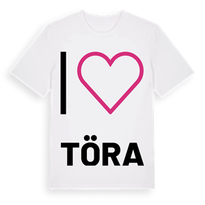 Jag älskar Töra t-shirt stort tryck – ekologisk bomull t-shirt från Pinshirt