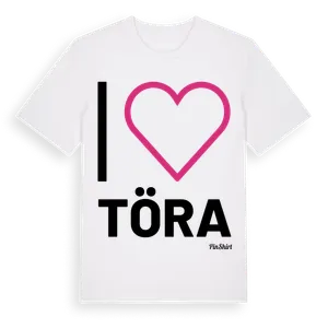 Jag älskar Töra t-shirt stort tryck – ekologisk bomull t-shirt från Pinshirt