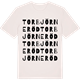 Vintage White t-shirt med Torbjörneröd ordlek t-shirt