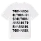 White t-shirt med Tormansbol ordlek t-shirt