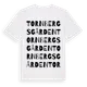 White t-shirt med Tornbergsgården ordlek t-shirt