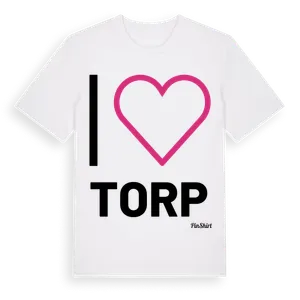 Jag älskar Torp t-shirt stort tryck – ekologisk bomull t-shirt från Pinshirt