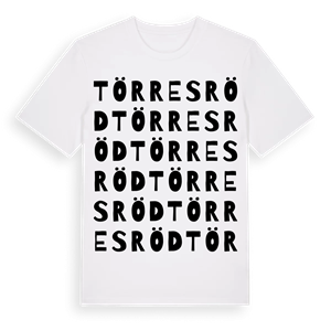 Törresröd ordlek t-shirt – ekologisk bomull t-shirt från Pinshirt