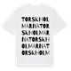 White t-shirt med Torskholmarna ordlek t-shirt