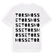 White t-shirt med Torsmosse ordlek t-shirt