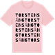 Pink Cotton t-shirt med Torstensäng ordlek t-shirt
