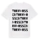 White t-shirt med Torvmossen ordlek t-shirt