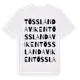 White t-shirt med Tösslandaviken ordlek t-shirt