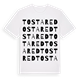 White t-shirt med Tostared ordlek t-shirt