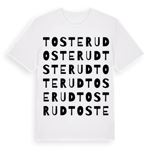 Tosterud ordlek t-shirt – ekologisk bomull t-shirt från Pinshirt