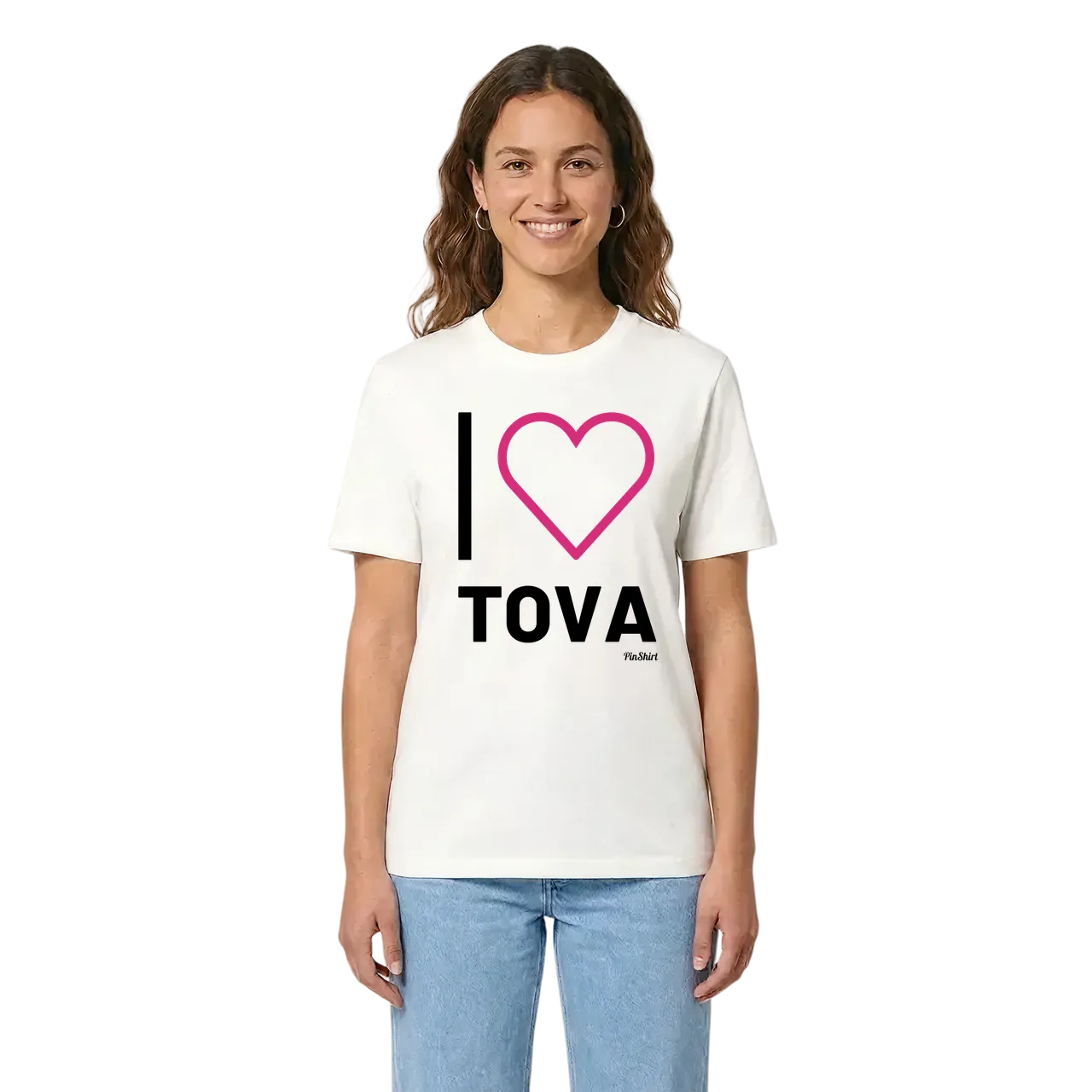 Jag älskar Tova t-shirt stort tryck i miljö