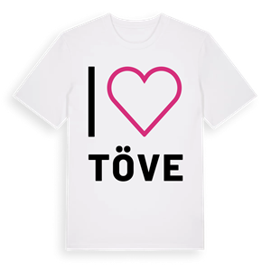 Jag älskar Töve t-shirt stort tryck – ekologisk bomull t-shirt från Pinshirt