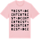 Pink Cotton t-shirt med Trestad center ordlek t-shirt