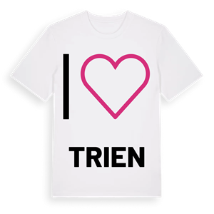 Jag älskar Trien t-shirt stort tryck – ekologisk bomull t-shirt från Pinshirt