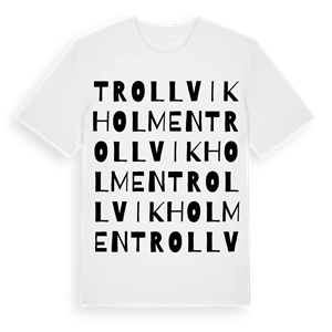 Trollvikholmen ordlek t-shirt – ekologisk bomull t-shirt från Pinshirt
