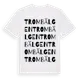 White t-shirt med Trombälgen ordlek t-shirt