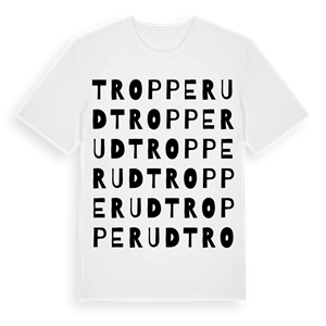 Tropperud ordlek t-shirt – ekologisk bomull t-shirt från Pinshirt