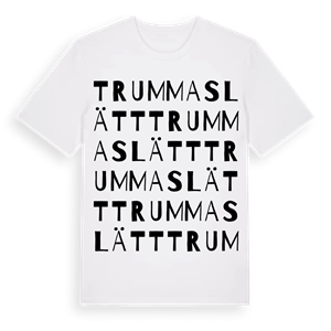 Trummaslätt ordlek t-shirt – ekologisk bomull t-shirt från Pinshirt