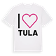 White t-shirt med Jag älskar Tula t-shirt stort tryck