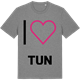 Mid Heather Gray t-shirt med Jag älskar Tun t-shirt stort tryck
