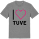 Mid Heather Gray t-shirt med Jag älskar Tuve t-shirt stort tryck