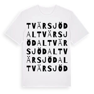 Tvärsjödal ordlek t-shirt – ekologisk bomull t-shirt från Pinshirt