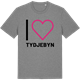 Mid Heather Gray t-shirt med Jag älskar Tydjebyn t-shirt stort tryck