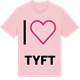 Pink Cotton t-shirt med Jag älskar Tyft t-shirt stort tryck