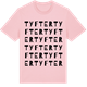 Pink Cotton t-shirt med Tyfter ordlek t-shirt