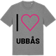 Mid Heather Gray t-shirt med Jag älskar Ubbås t-shirt stort tryck