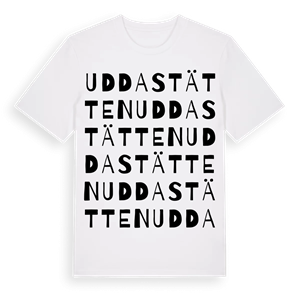 Uddastätten ordlek t-shirt – ekologisk bomull t-shirt från Pinshirt