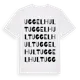 White t-shirt med Uggelhult ordlek t-shirt