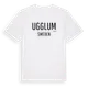 White t-shirt med Ugglum i Sverige t-shirt
