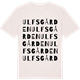 Vintage White t-shirt med Ulfsgården ordlek t-shirt