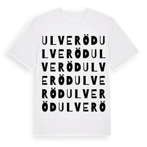 Ulveröd ordlek t-shirt – ekologisk bomull t-shirt från Pinshirt