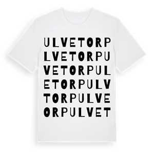 Ulvetorp ordlek t-shirt – ekologisk bomull t-shirt från Pinshirt