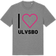 Mid Heather Gray t-shirt med Jag älskar Ulvsbo t-shirt stort tryck