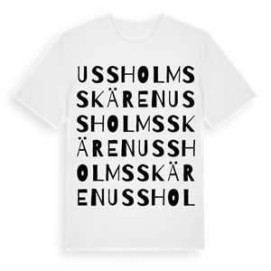 Ussholmsskären ordlek t-shirt – ekologisk bomull t-shirt från Pinshirt