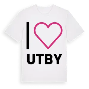 Jag älskar Utby t-shirt stort tryck – ekologisk bomull t-shirt från Pinshirt