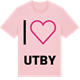 Pink Cotton t-shirt med Jag älskar Utby t-shirt stort tryck