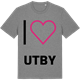 Mid Heather Gray t-shirt med Jag älskar Utby t-shirt stort tryck