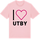 Pink Cotton t-shirt med Jag älskar Utby t-shirt stort tryck