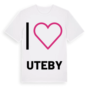 Jag älskar Uteby t-shirt stort tryck – ekologisk bomull t-shirt från Pinshirt